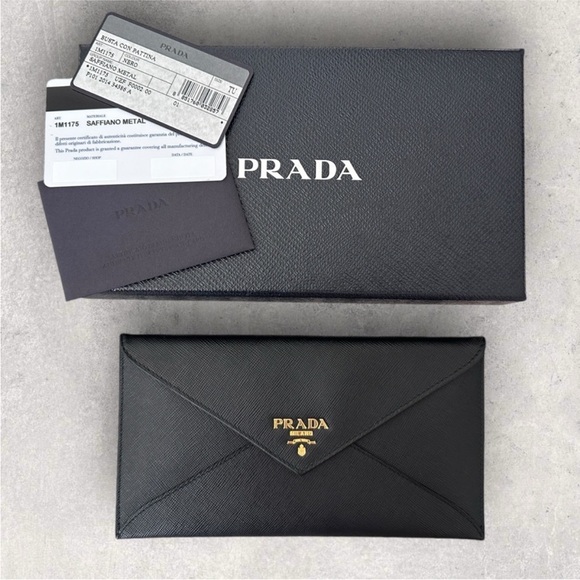 Auth Prada Saffiano Leather Envelope - Picture 1 of 10